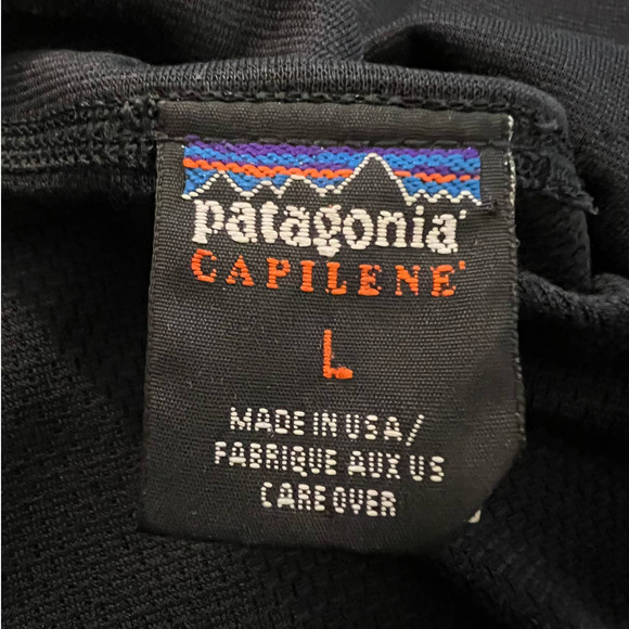 Patagonia Capilene Men's Top Size Large in Black Partial Zipper Baselayers - Picture 3 of 4